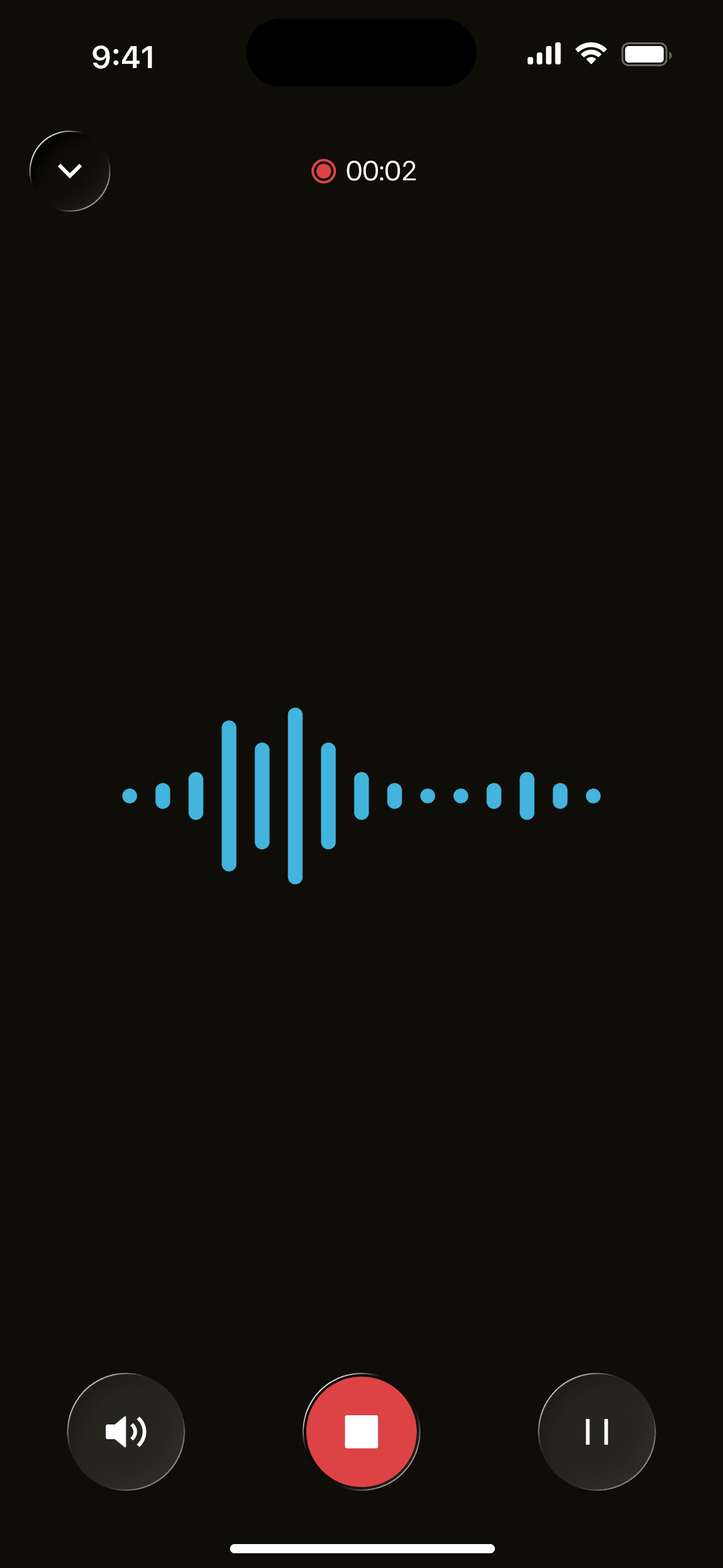 Scifle recording screen — voice capture with live waveform